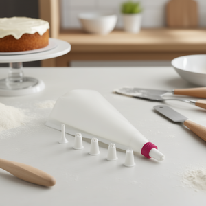 Piping Bag <b>Set</b> With 5 Tips For Cake Decorating 12 Inch Reusable Pastry Bag With Plastic Nozzle For <b>Baking</b> And Icing - Product Image 3