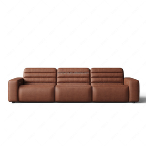 Canapé-lit sectionnel 3 places FERLY en cuir PU, ensemble de 3 pièces, pour appartement, avec fauteuil inclinable électrique à levage manuel, rembourré et moderne - Product Image 6