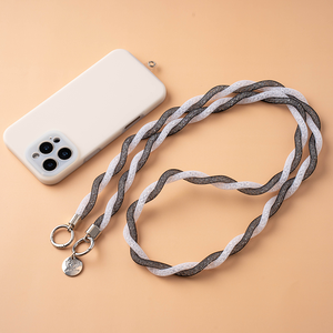 Correa de abalorio de teléfono con cuentas hechas a mano, cordón cruzado de diseñador bonito para funda de teléfono, Material acrílico, Material de tul con diamantes de imitación - Product Image 2