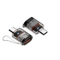 Konverter USB C USB 3.2 Magnetik AC Baru 120W Pengisian Cepat 10Gbps Adaptor Transparan 100% Kompatibel OEM untuk Ponsel