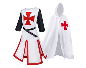 Disfraz Medieval para Hombre, Túnica Cruzada, Estilo Caballero Templario, Traje para Representaciones Escénicas, Opciones Multicolores, Venta al Por Mayor - Product Image 1