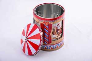 New Design Empty Metal Carousel Music <b>Tin</b> Custom Print Double Layer Rotating Airtight Round for Gift Cookies <b>Chocolates</b> Biscuits - Product Image 5