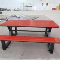 Banc de table en bois de jardin commercial extérieur personnalisé en usine ensemble extérieur rue publique Patio parc Table de pique-nique