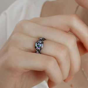 Anello con Fiore Colorato per Donne, Gioiello da Dito Elegante e alla Moda - Product Image 3