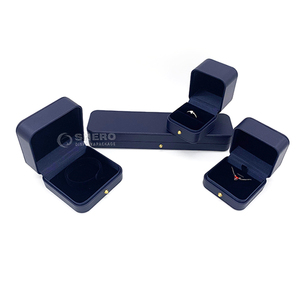 Jewelry <b>Box</b> Set Jewelry Gift Boxes with logo PU Leather Surface Jewelry <b>Packing</b> Boxes - Product Image 6