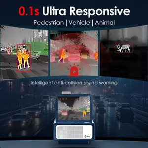 Cámara térmica infrarroja avanzada InfiRay NV2, caja negra térmica automotriz para coche, cámara antiniebla térmica antiaccidentes para coche
