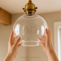Abat-jour en verre bulle fait main hautement transparent, facile à nettoyer, éclairage intérieur doux et diffusé