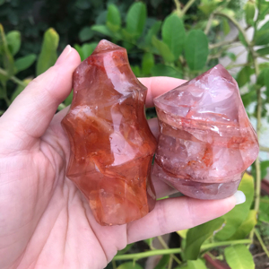 Flamme de quartz hématite, cristal rouge et jaune naturel, flamme dorée, vente en gros, 1 pièce - Product Image 2