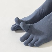 Chaussettes à cinq doigts en coton avec logo personnalisé, chaussettes classiques à cinq doigts pour hommes