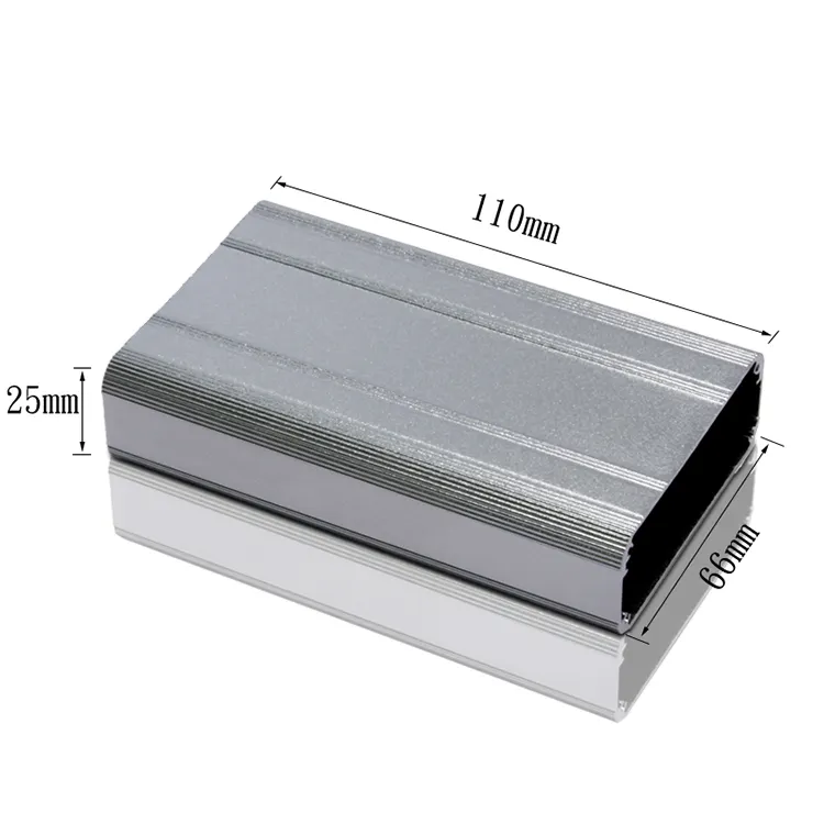 25*66 millimetri Amplificatore di Alluminio Box Contenitore di batteria di alimentazione personalizzato estrusione di alluminio PCB housing