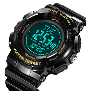 Montres de sport <span class=keywords><strong>Skmei</strong></span> 2077 pour hommes, montres numériques rétro étanches pour le poignet, montres de sport avec boussole, Relojes Deportivos Para Hombre, les plus populaires - Product Image 5