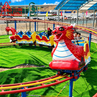 Manège Dragon à Basse Vitesse pour Enfants, Cadre Antirouille aux Couleurs Vives, pour Aire de Jeux Extérieure