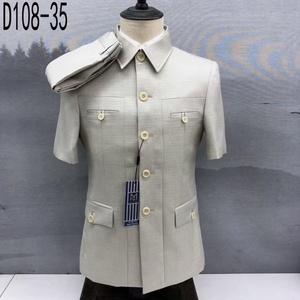 <span class=keywords><strong>Costume</strong></span> d'affaires <span class=keywords><strong>homme</strong></span> haut de gamme 2025 – Ensemble deux pièces <span class=keywords><strong>été</strong></span> (haut à manches courtes et pantalon) – Idéal pour mariage – M177 - Product Image 3