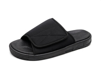 Tongs d'été Pantoufles Hommes Sandales Plage Chaussures Couple Fabricants Vente en Gros Chaussures Causal Chaussure Vietnam PVC Unisexe Noir