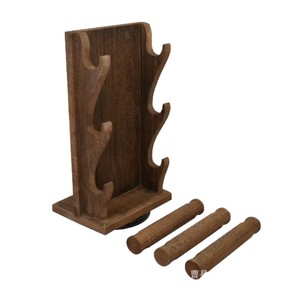 Présentoir à bijoux en bois massif de 17 pouces, organisateur rotatif à 360 degrés pour bracelets et attaches pour cheveux - Product Image 2