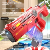 Pistolet à eau électrique en plastique pour enfants de 4 à 6 ans, jeu de tir estival, pistolet à eau automatique avec lumières colorées