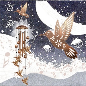 Carillon éolien en aluminium pour l'extérieur, cadeau musical, ornements de jardin commémoratifs pour les amoureux des oiseaux, résistant aux intempéries, installation facile - Product Image 2