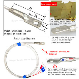Pt100 Patch Résistance Thermique <span class=keywords><strong>Thermocouple</strong></span> Capteur De Température Surface Fin Face Joint Pression Froide Nez Sonde De Température - Product Image 4