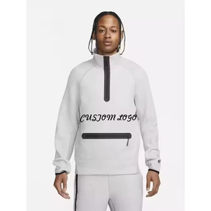 Biểu Tượng Tùy Chỉnh Áo Thun Zip up Lớp Không Khí Đan Hoodies Áo Nỉ Áo Người Đàn Ông Giản Dị Quý Zip Công Nghệ Lông Cừu Người Đàn Ông Của Tracksuit - Product Image 1