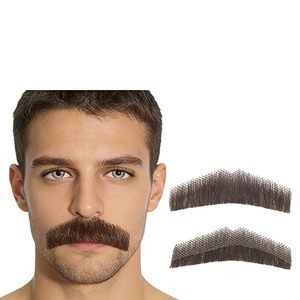 Barba in Capelli Umani Marrone Scuro con Base in Pizzo Annodata a Mano, Baffo Realistico per Adulti, Costume, Festa, Cosplay, Barba Finta - Product Image 1