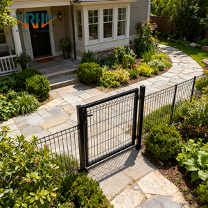 Valla de Hierro 3D con Recubrimiento en Polvo, Valla Soldada Antioxidante, Puerta Metálica Anticorrosión para Jardín, Patio Trasero, Valla de Seguridad para Exteriores - Product Image 1