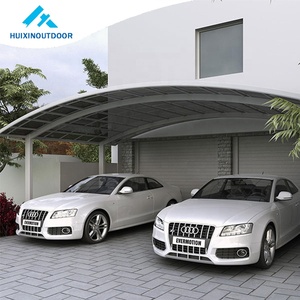 Abri de voiture double en métal et polycarbonate Système d'abri de voiture personnalisé Abri de voiture en aluminium facile à monter en porte-à-faux Extérieur pour stationnement de voiture - Product Image 2