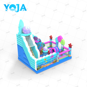 Château gonflable commercial, combo château sauteur et toboggan, thème sirène, certifié CE, capacité 1000 lbs - Product Image 3