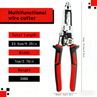 Nouvel outil multifonctionnel 10-en-1 en acier pour dénuder les fils, idéal pour électriciens, bricolage et utilisation de circlips, personnalisable OEM, avec mâchoires pointues