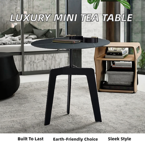 Modern Coffee <b>Table</b> Metal Top Metal Frame <b>Adjustable</b> <b>Height</b> Eco-Friendly Durable for Living Room Furniture Minimalist Design - Product Image 2