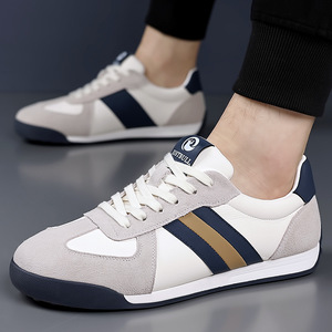 Zapatillas Retro de Skateboarding con Cordones, Puntera a Rayas, Suela de Goma Ligera, Forro de PU para Todas las Estaciones, Lengüeta con Logotipo y Estampado de Goma - Product Image 2