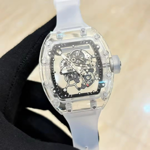 2026 New Classic Luxury Crystal Sapphire Hollow Mechanical <b>Watch</b>, Tonneau High-Quality Men's Wristwatch - Product Image 2