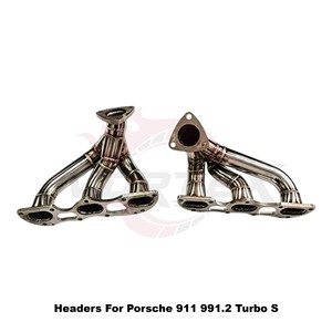 Colectores de escape de acero inoxidable Vortex Precision para Porsche 911 991.2 Turbo S, pieza de motor de ajuste directo. - Product Image 2