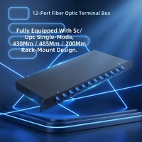 XINHAOZE 1U 19 pouces 12 ports LC Duplex Panneau de brassage fibre optique à montage en rack, boîtier métallique pour câblage LAN filaire et réseau centralisé ISP