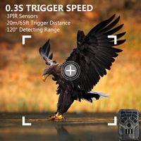 Caméra de chasse miniature 20MP étanche IP54, détection de mouvement, vision nocturne 1080P, portée 30-40 pieds, observation de la faune forestière et des animaux de ferme