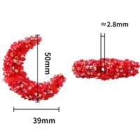 50*39MM 50개 다채로운 색상 아크릴 달 모양 라인스톤 볼 비즈 (비즈펜, 청키 주얼리용)