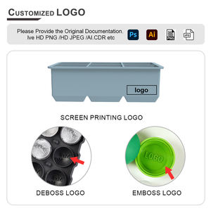 Stampo personalizzato con Logo Whiskey rotondo in Silicone per palle di ghiaccio in Silicone stampi per vaschette per cubetti di ghiaccio - Product Image 2