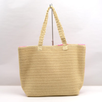 Sac personnalisé OEM, sacs de plage, style minimaliste, sac à main pour femmes avec pompon, sac fourre-tout en paille, sac à bandoulière