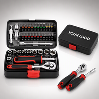 Ensemble de 38 mini-embouts de tournevis à cliquet portables avec rallonge et joint universel dans un étui rigide pour la réparation domestique DIY OEM/ODM