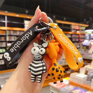 Divertido Llavero 3D de Animales (Cebra, Jirafa), Colgante de Silicona Suave con Diseño de Dibujos Animados, Bonito Amuleto para Coche, Regalo Promocional Creativo - Product Image 2