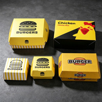 Boîtes repas pliables personnalisées en gros, imprimées, écologiques, biodégradables, pour la restauration rapide, hamburgers, frites, avec compartiments
