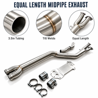 Tuyau d'échappement central simple en acier inoxydable poli/brossé de 1,5 mm d'épaisseur et de 3,5 pouces de longueur égale pour M2 G87/M3 G80/M4 G82 S58