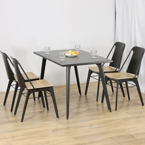 ชุดโต๊ะและเก้าอี้รับประทานอาหารสไตล์รัสติก ทำจากเหล็กคุณภาพสูง แข็งแรง สำหรับร้านอาหารพิซซ่าและเบอร์เกอร์ - Product Image 6