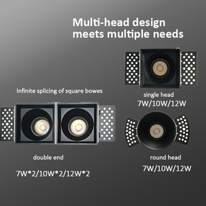 Shanhe nero bianco 7w 10w 12w 15w tri colore incasso ultra sottile downlight led trimmless 3cct - Product Image 5