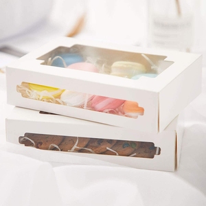 Grosir harga murah kotak paket kue kering Kraft putih dengan jendela - Product Image 5