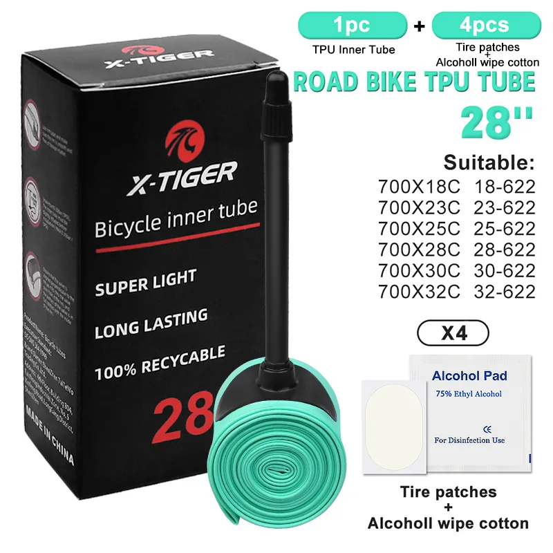 Bicycle inner tube with tire patch