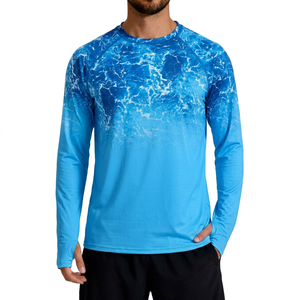 Customized Men's Swim Clothes UV Sun Protection <b>Long</b> <b>Sleeve</b> Quick Dry <b>Compression</b> <b>Shirts</b> - Product Image 1