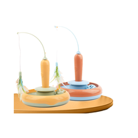 Jouet interactif automatique rotatif pour chat en plastique ABS écologique avec clochette et piste de balle pour chatons d'intérieur