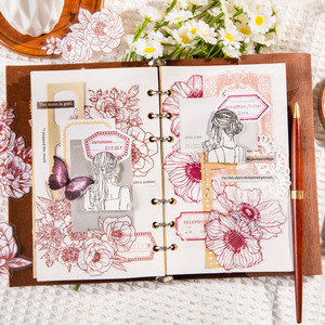 Paquete de 40 Pegatinas Autoadhesivas de Papel Brillante con <span class=keywords><strong>Dibujos</strong></span> de Plantas de la Serie Flower Blossom Deadline, Materiales para Manualidades y Scrapbooking - Product Image 4