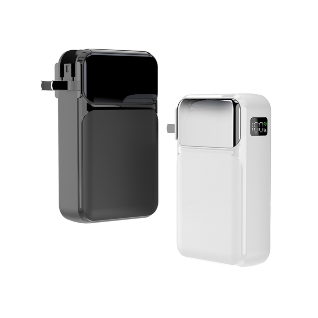 Factory New Portable Power Bank with Built-in Wall Plug Cable LED Display 10000mAh 20000mAh Capacity Type C Fast Charge