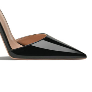 <span class=keywords><strong>Escarpins</strong></span> à talon aiguille en cuir verni pour <span class=keywords><strong>femme</strong></span>, à bout pointu, antidérapants, style décontracté chic, talon de 3-5 cm, personnalisables, noirs - Product Image 6